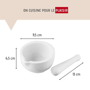 Mortier de cuisine avec pilon en porcelaine Fackelmann Basic