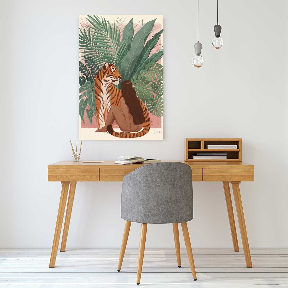 Tableau jungle woman Toile imprimée