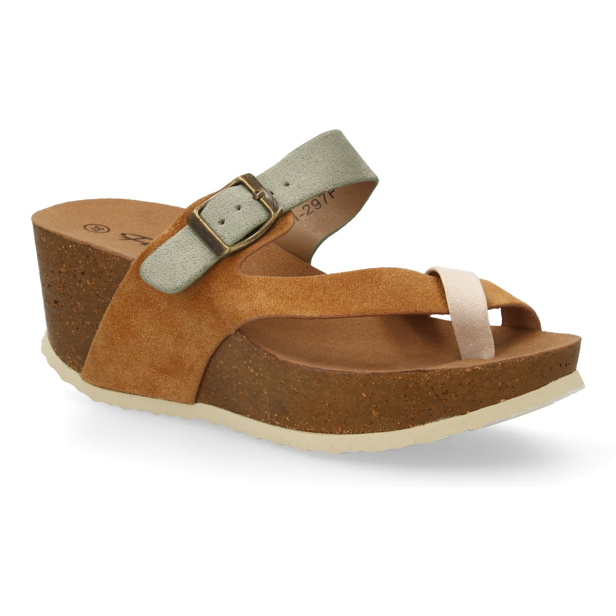 Sandalia Mujer cómoda con cuña y hebilla