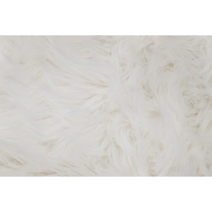 Tapis descente de lit imitation fourrure blanche 60 x 90 cm MEGEVE