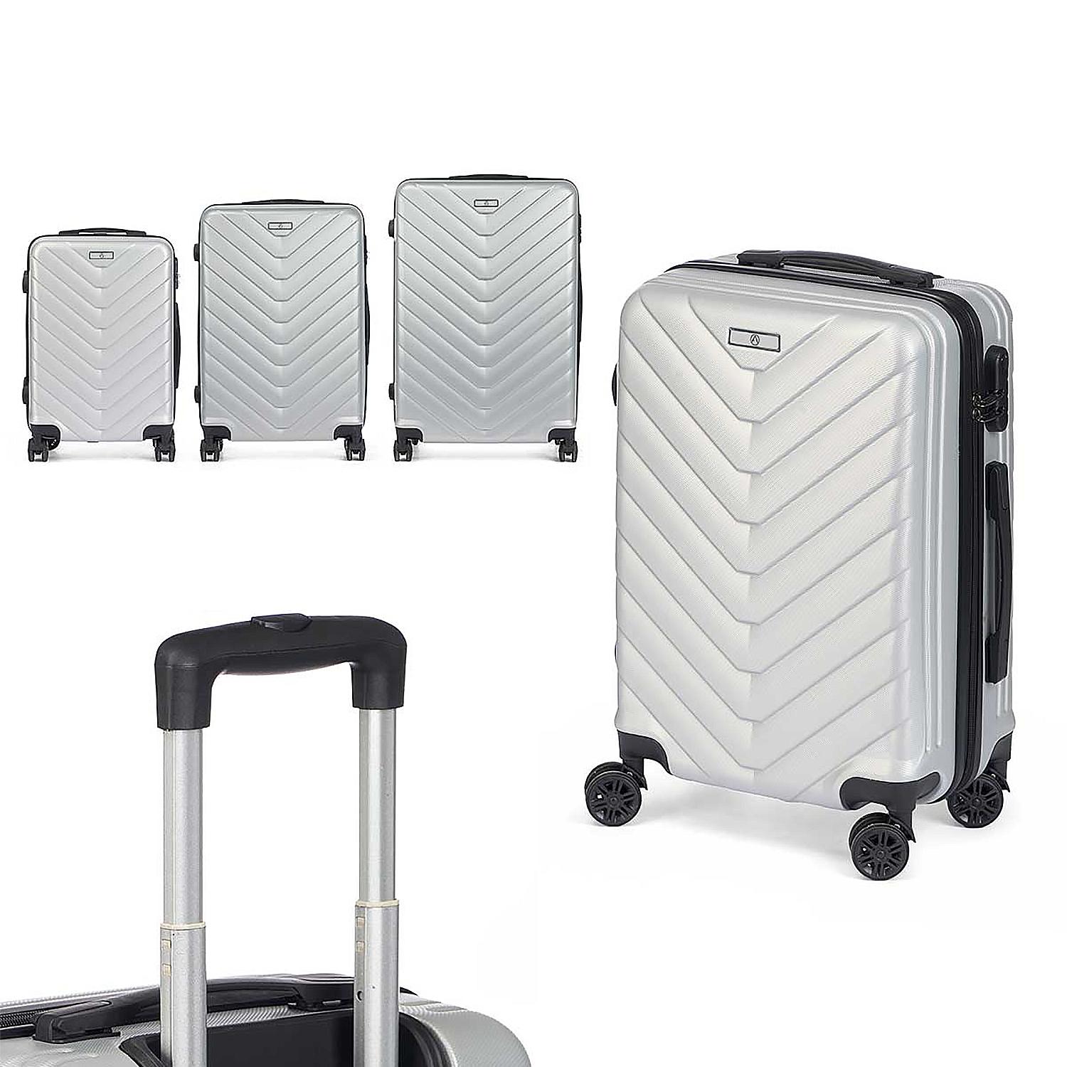 Set di 3 valigie trolley in ABS, leggere e resistenti. Progettazione di bilance.