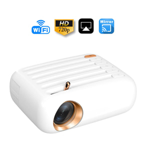 Proyector B1 Wifi LCD, HD720P, duplicación de pantalla para iOS y Android. USB/HDMI/AV. De 32 a 176 pulgadas, 3000lm. Con mando a distancia.