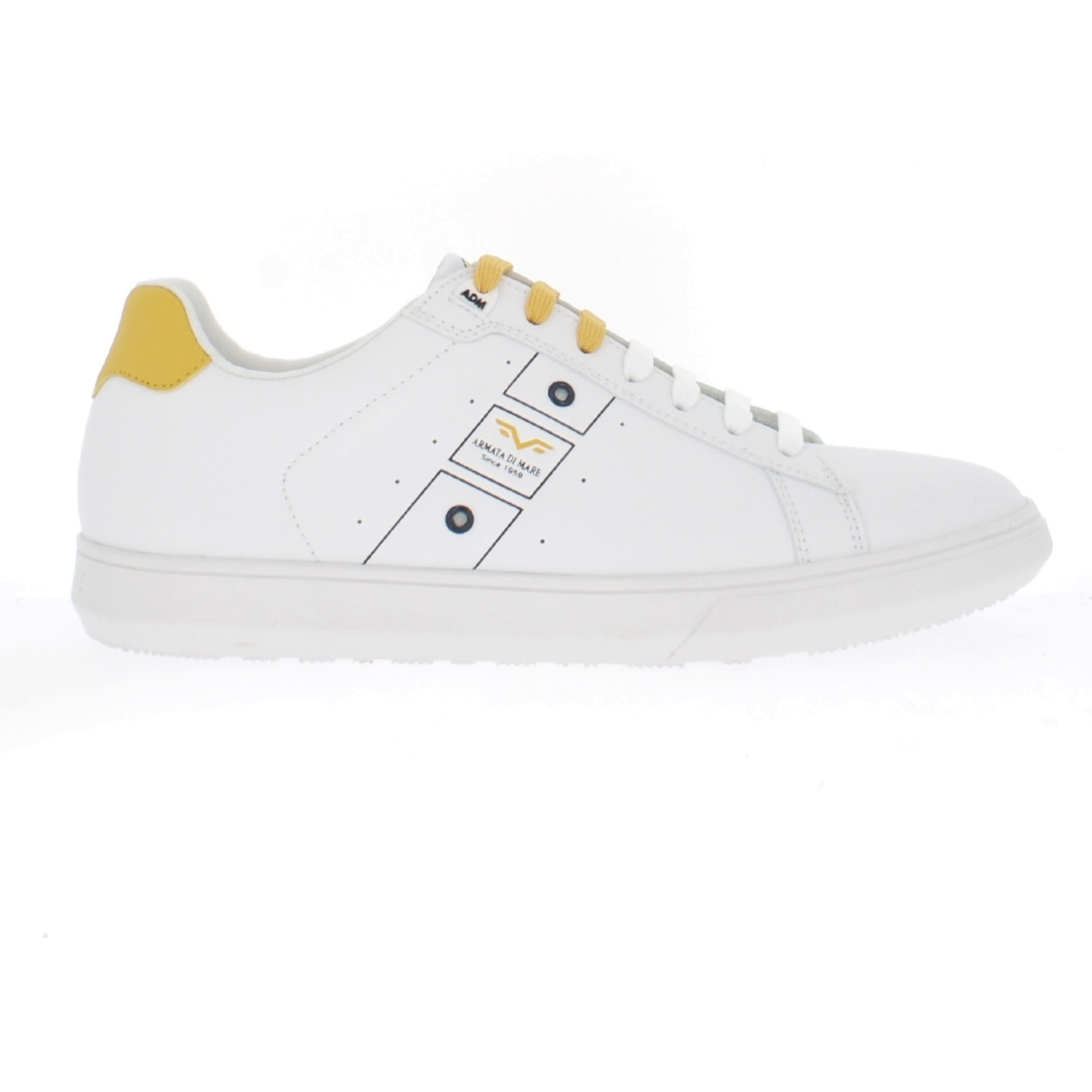 Armata di Mare Scarpe Uomo Court Sneakers Casual con Soletta Rimovibile in Memory Foam AMU S24M530 Off White Yellow