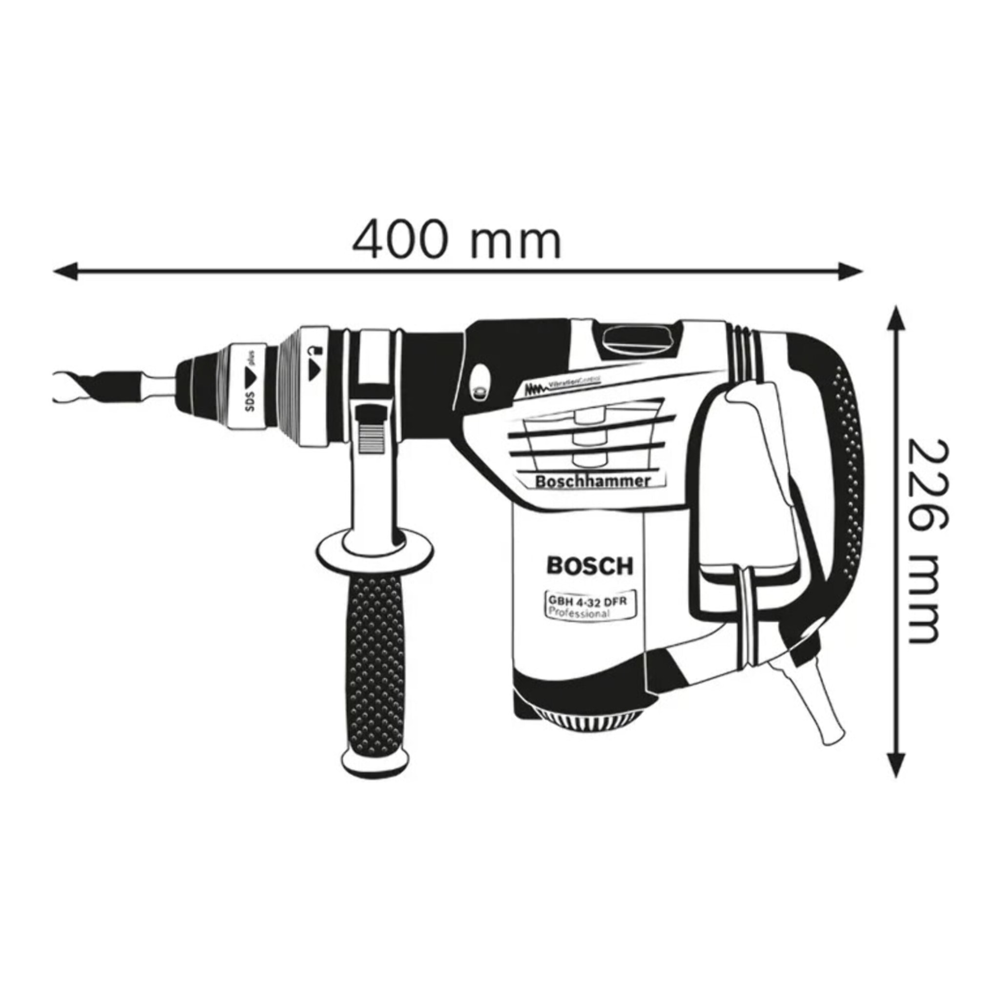 Perforateur burineur GBH 4-32 DFR Professional - 900 W - BOSCH - 0611332101
