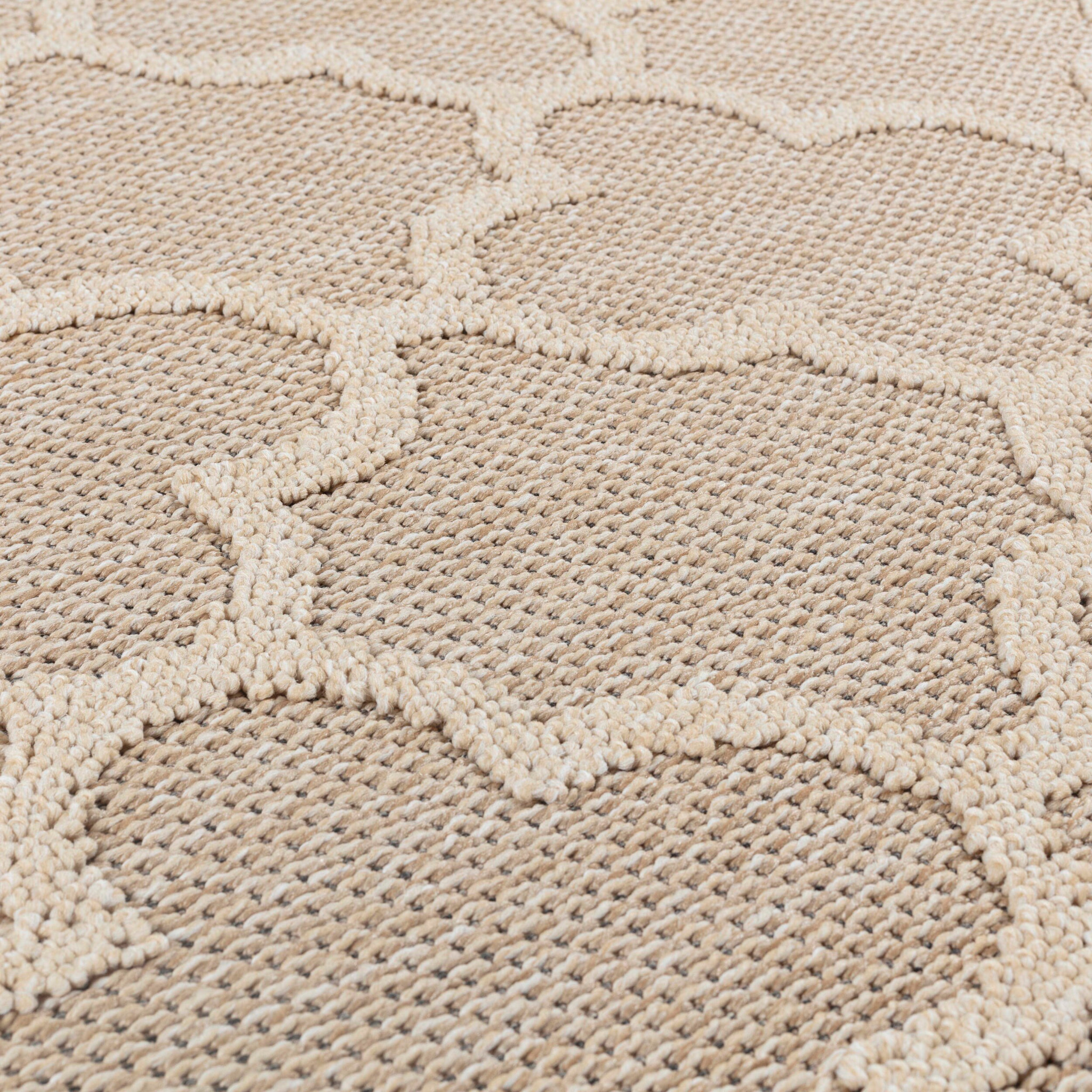 PATARA - Tapis intérieur/extérieur motif baroque beige - PAT4951BEI