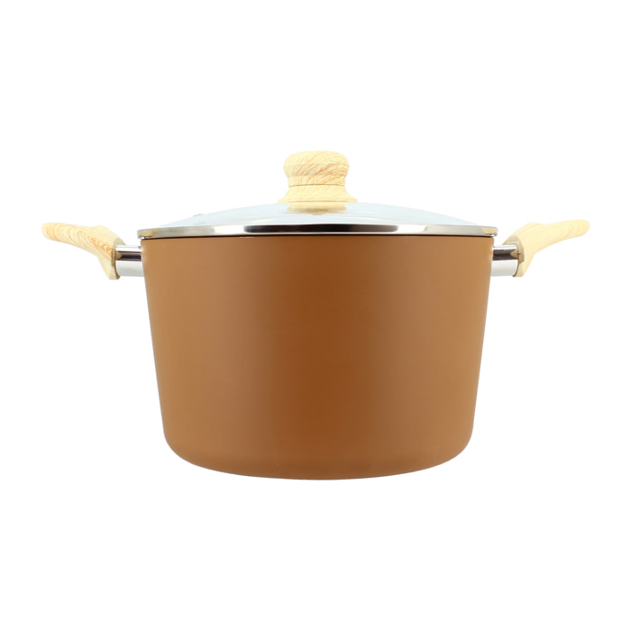 Faitout en revêtement céramique 24cm noisette - tous feux COLORAMA