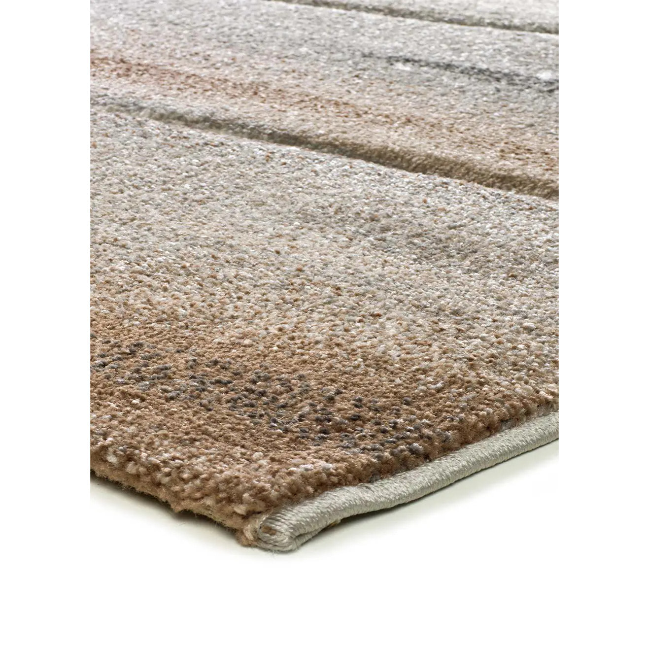 BADET Alfombra abstracta de pelo corto beige y marrón, varias medidas disponibles.