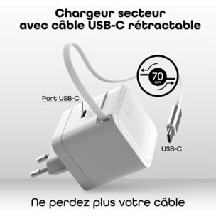 Chargeur + câble TNB GAN USB-C power delivery + cable 70cm