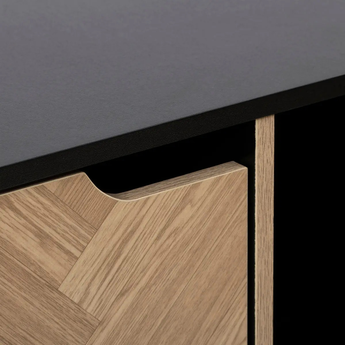 Étagère "Mix'n'door" 9 cases effet bois et noir 100,5x32cm