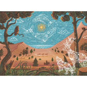 Papier peint océan mythologique chambre enfant Intissé