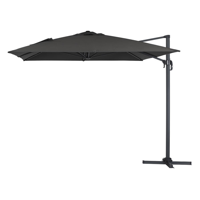 Parasol déporté "Sun 4" - 3 x 4 m - Noir