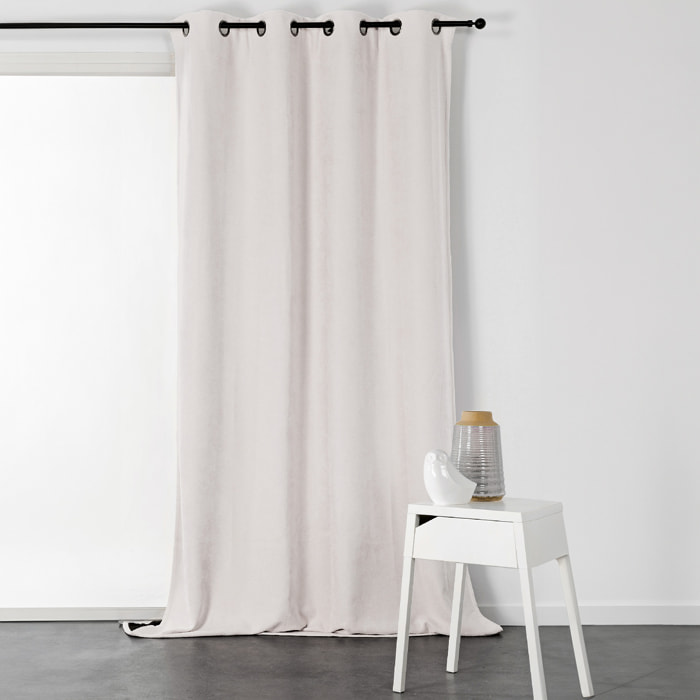 Rideau à Oeillets Isolant et Déperlant  - Effet Velours - Ecru