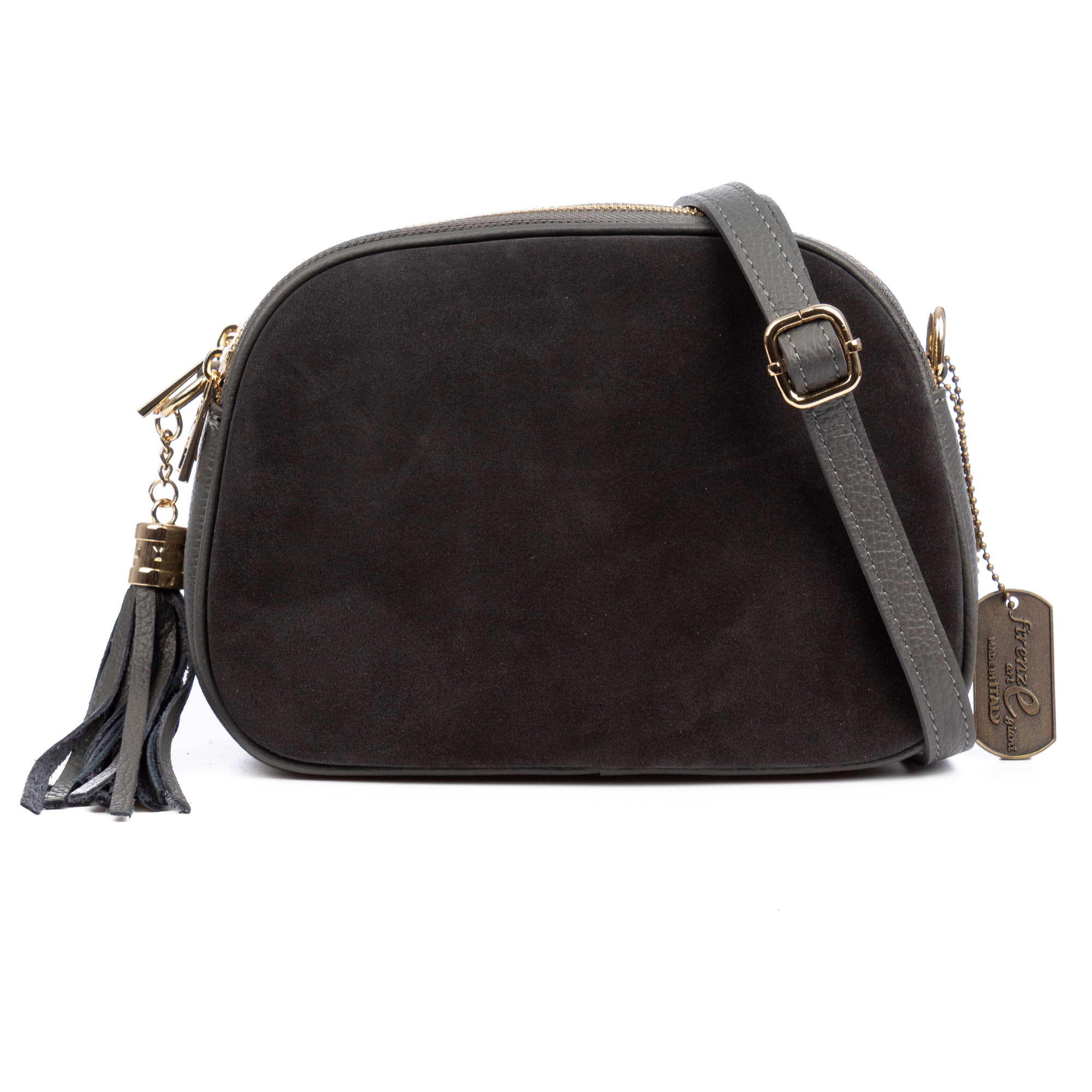 Aliminusa bolso bandolera Mujer. Piel auténtica Gamuza y Dollaro.