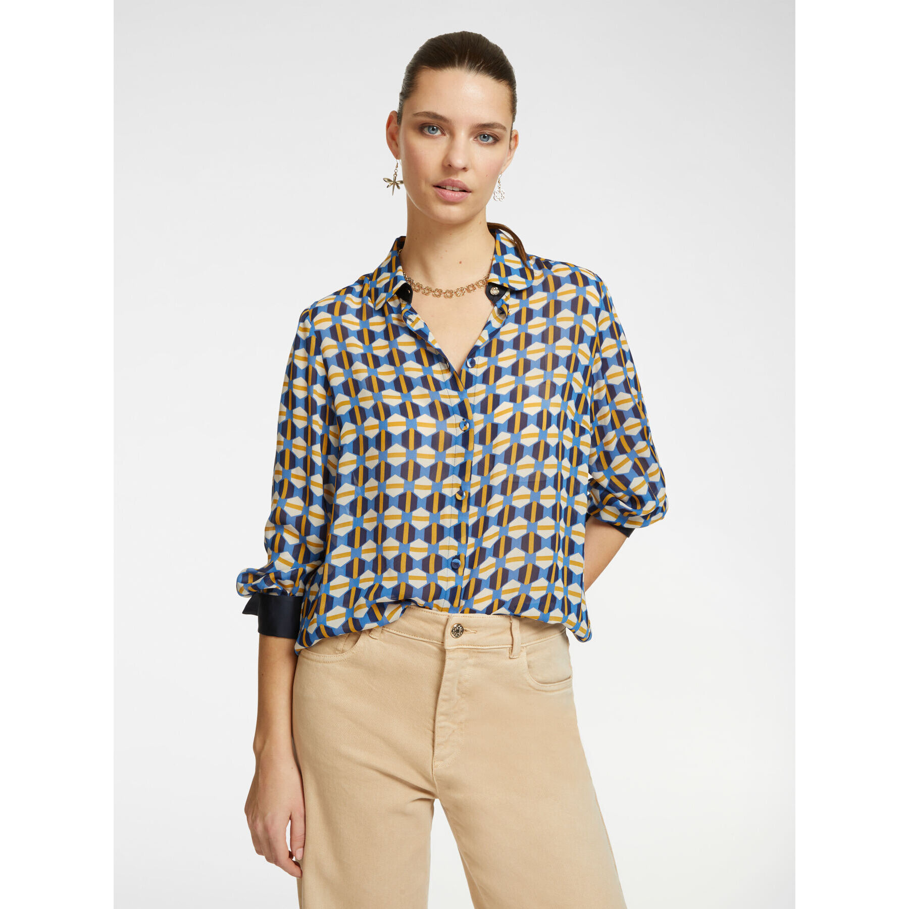 Elena Mirò - Camisa estampada - Azul aciano