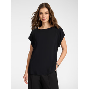 Elena Mirò - Blusa de crepé de China - Negro