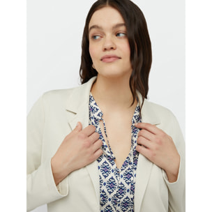 Fiorella Rubino - Blazer de scuba diagonal - Beige