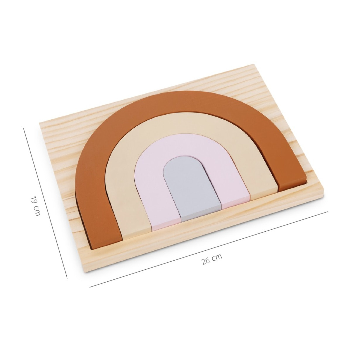 Puzle de madera RAINBOW PUZZLE con piezas apilables