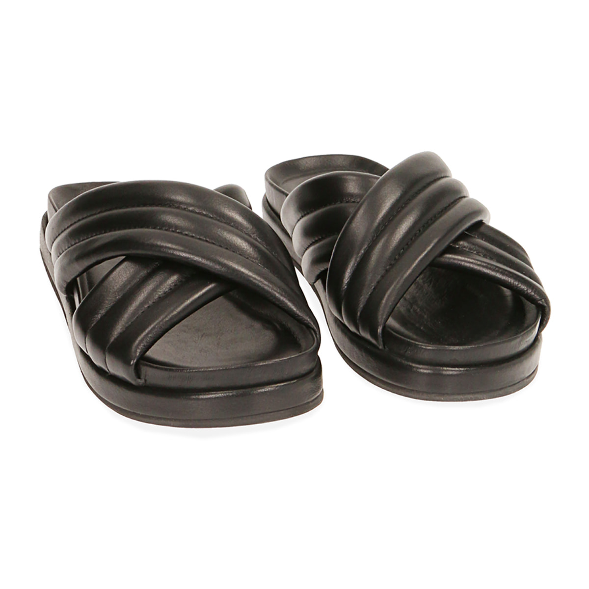 Zapatillas negras de piel