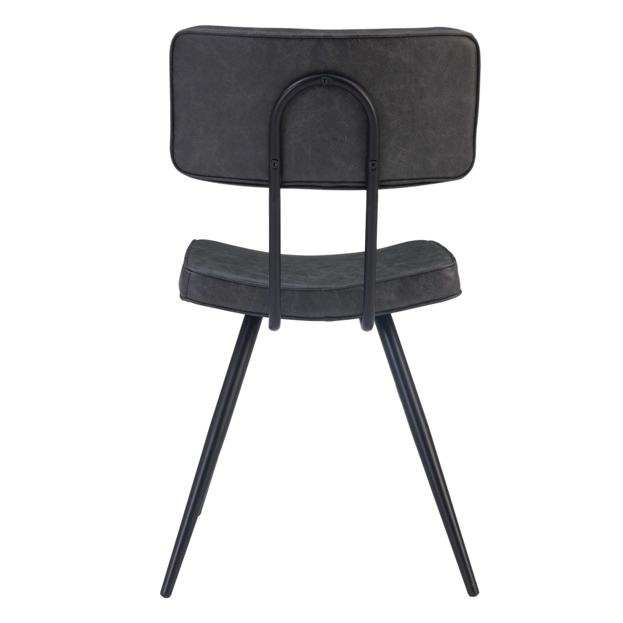 Lot de 2 chaises en cuir synthétique gris / noir - Texas
