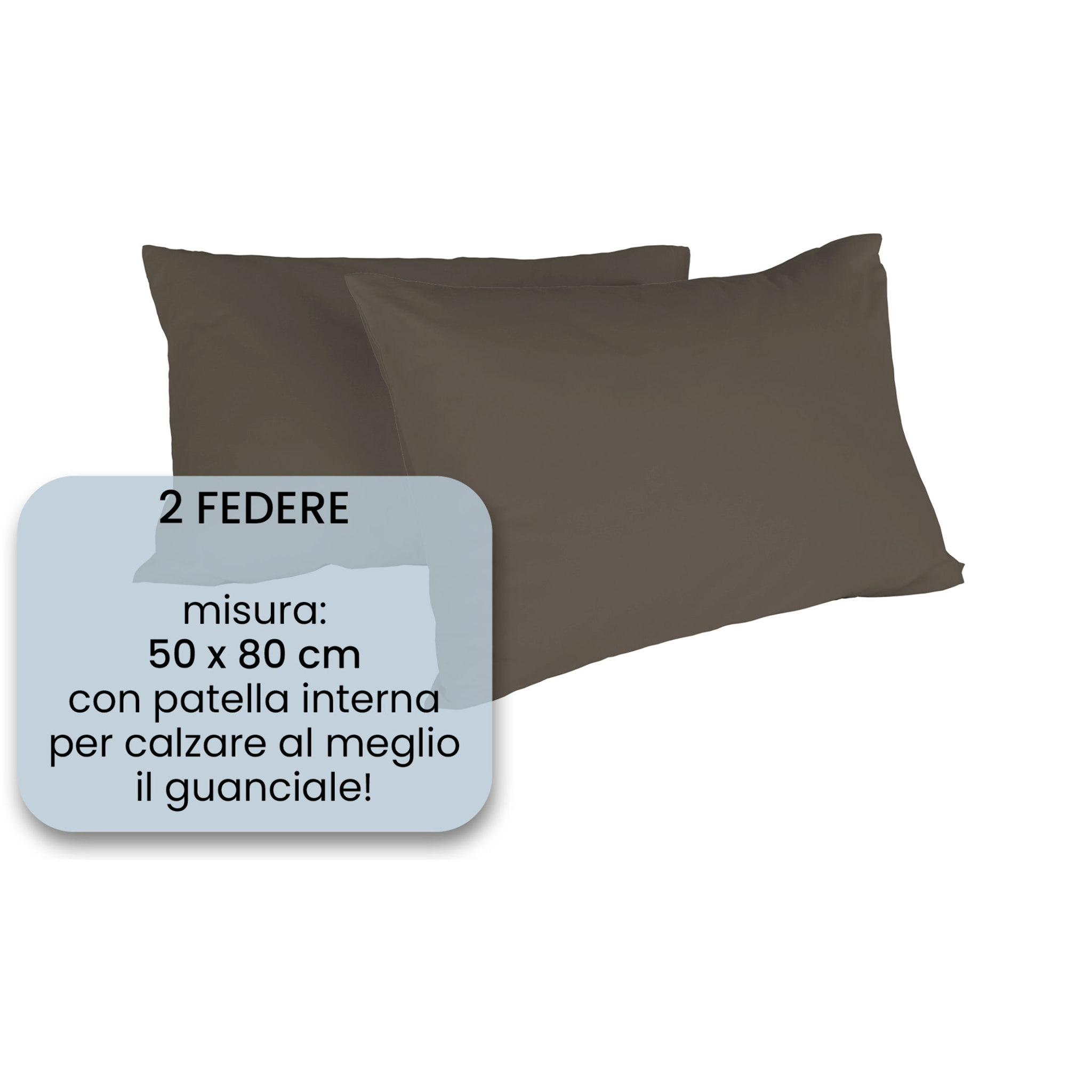 COPPIA FEDERE MAX COLOR, 100% Cotone, Made in Italy - MARRONE