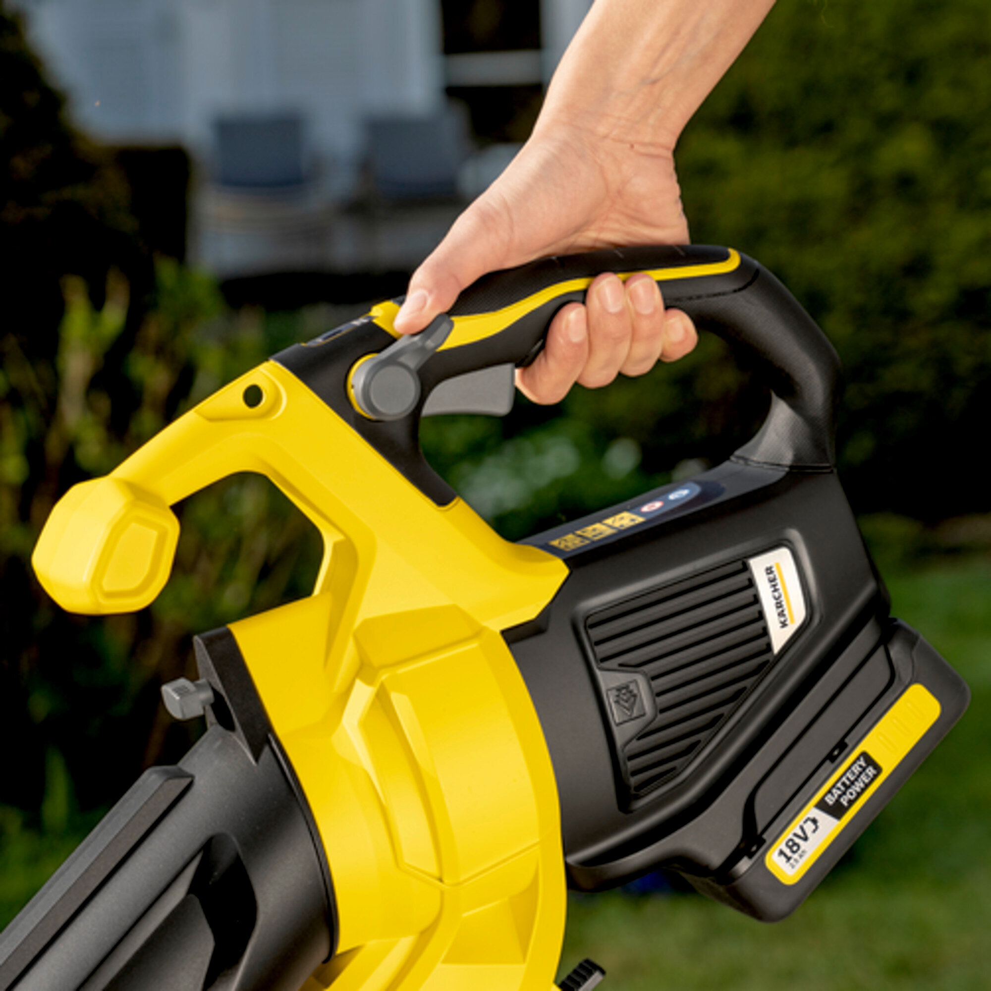 Aspirateur souffleur broyeur Karcher BLV 18-200 Battery (sans batterie) - Vitesse air 200 km/h- Volume air 7 m³/min