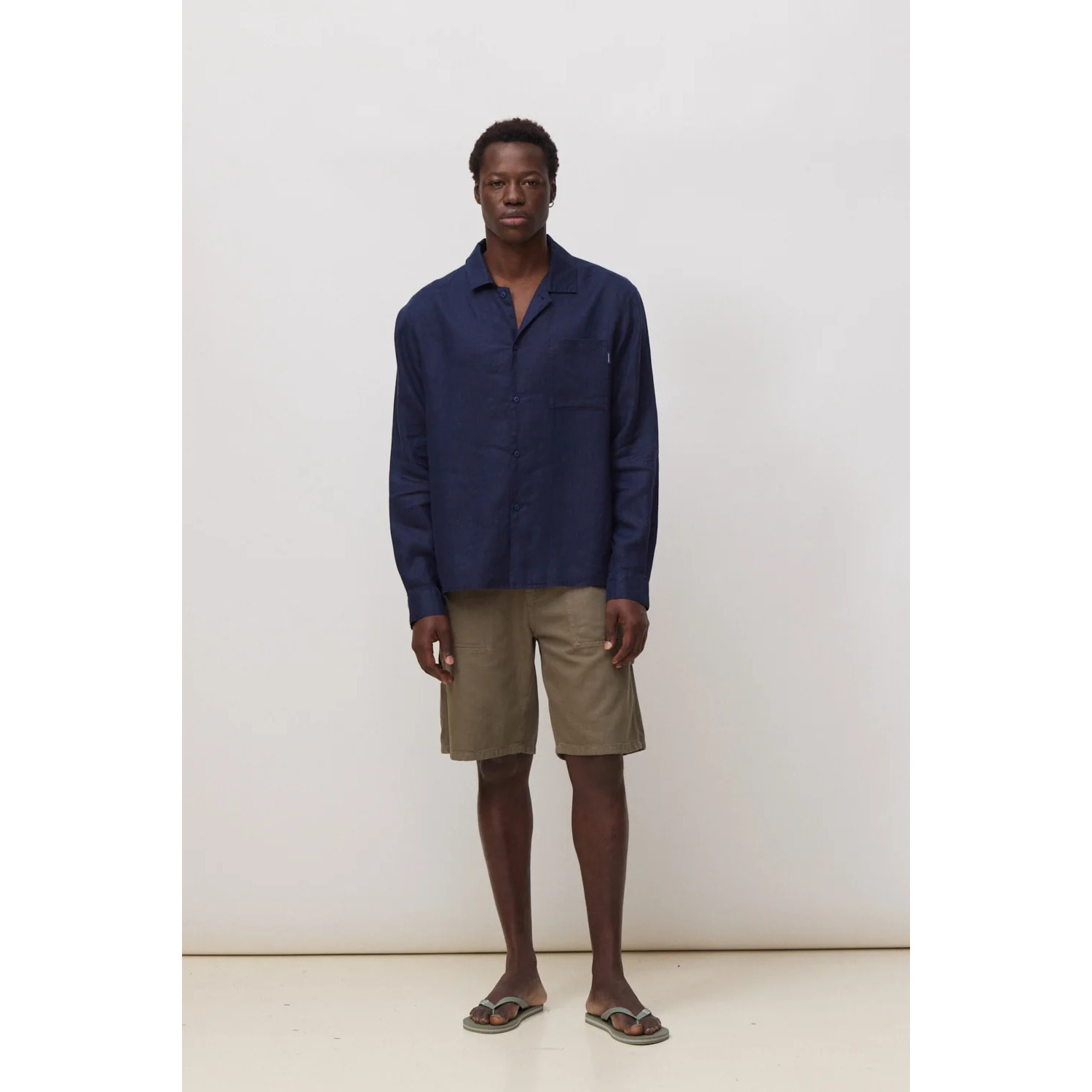 CAMISA DE LINO BREEZE AZUL MARINO