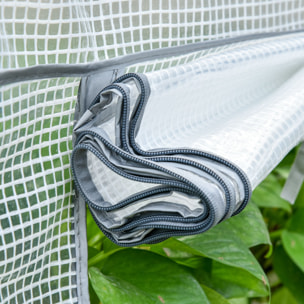 Serre de jardin balcon étagère serre 4 niveaux 0,7L x 0,5l x 1,6H m acier galvanisé bâche amovible PE haute densité blanc