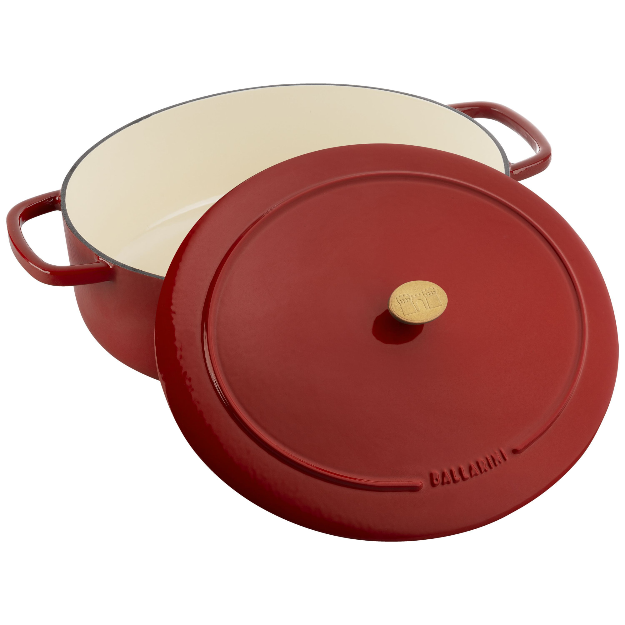 Cocotte en fonte 37 cm, Ovale, Rouge