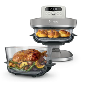 Friteuse sans huile NINJA CRISPi PRO 7-en1, 2 récipients en verre de 5.7 et 2.3L,  AS101EULG beige