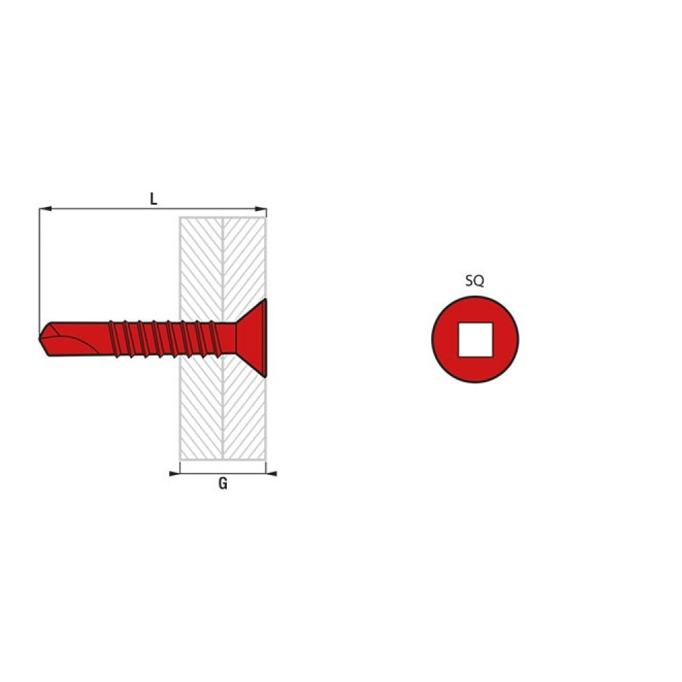 Boîte 250 Vis autoperceuse TFQ acier SCELL-IT - SQ2 - 4.8 x 60 mm - TFQ48060