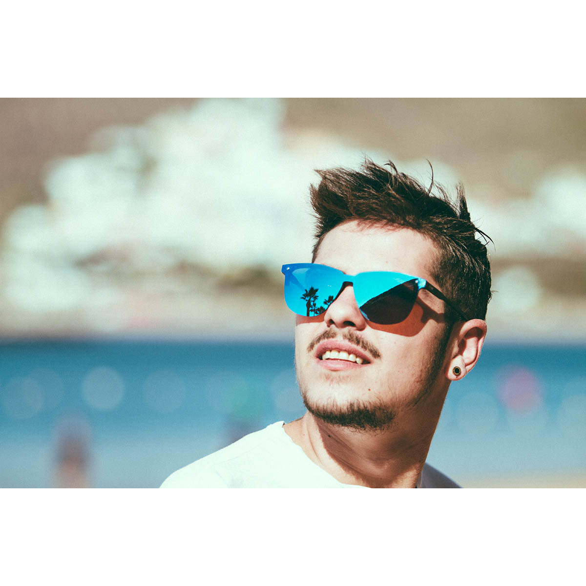Gafas de sol OCEAN LAFITENIA - Carey mate / Plana revo azul cielo