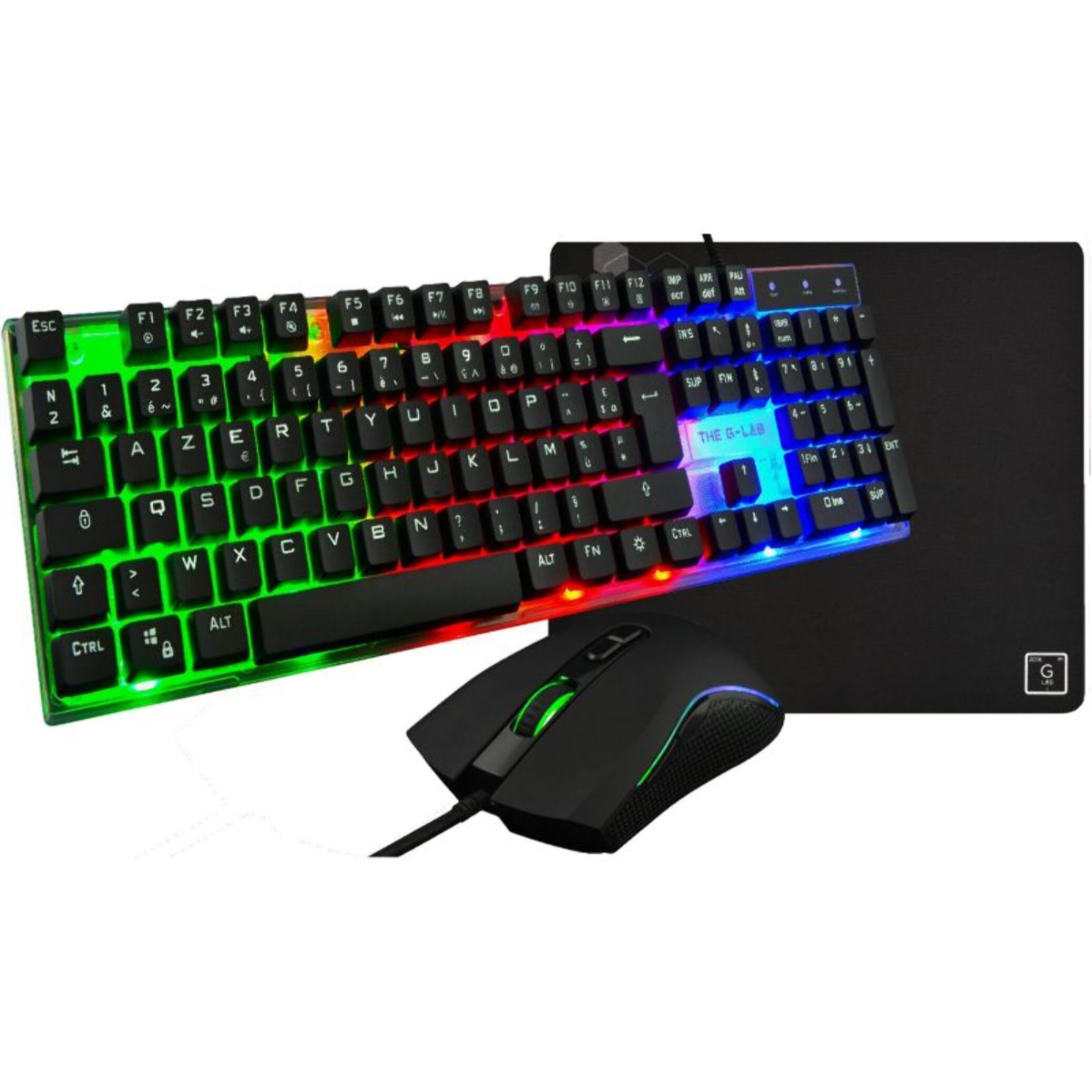 Pack clavier et souris gamer THE G-LAB COMBO YTTRIUM FR 3EN 1