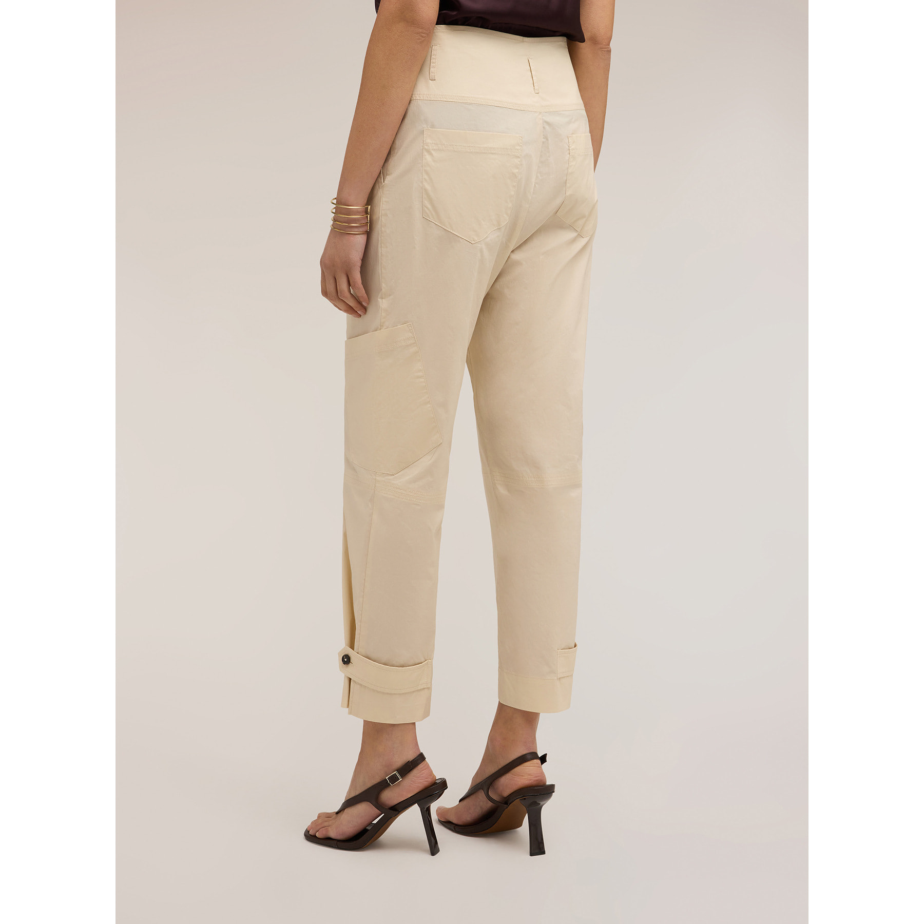 Motivi - Pantaloni cargo in popeline di cotone - Beige