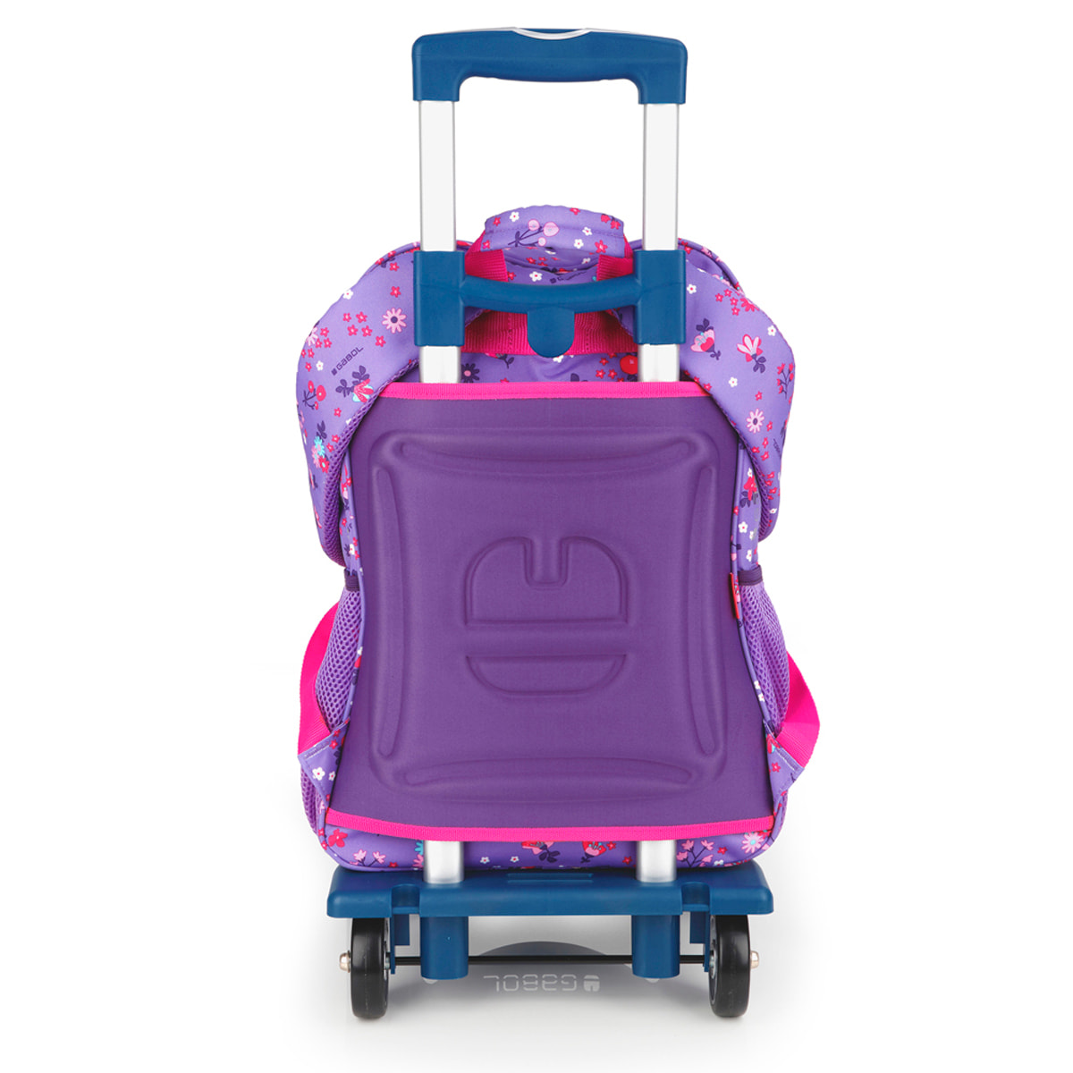 Mochila adaptable a carro Gabol VIOLET con flores y resistente al agua
