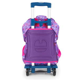 Mochila adaptable a carro Gabol VIOLET con flores y resistente al agua