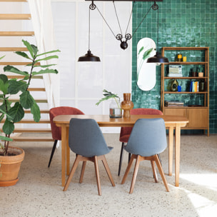 Chaise "Baya" en hêtre 48x55cm bleu