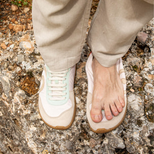 Zapatos N5435A MULTI MATERIAL CREAM/OROEL color Cream