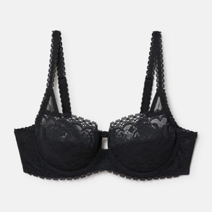 Sujetador con aros balconet de encaje reciclado