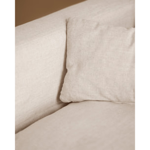 Módulo de algodón y lino con reposabrazos derecho desenfundable tono blanco de 97x96cm Alto: 99 Largo: 97 Ancho: 96