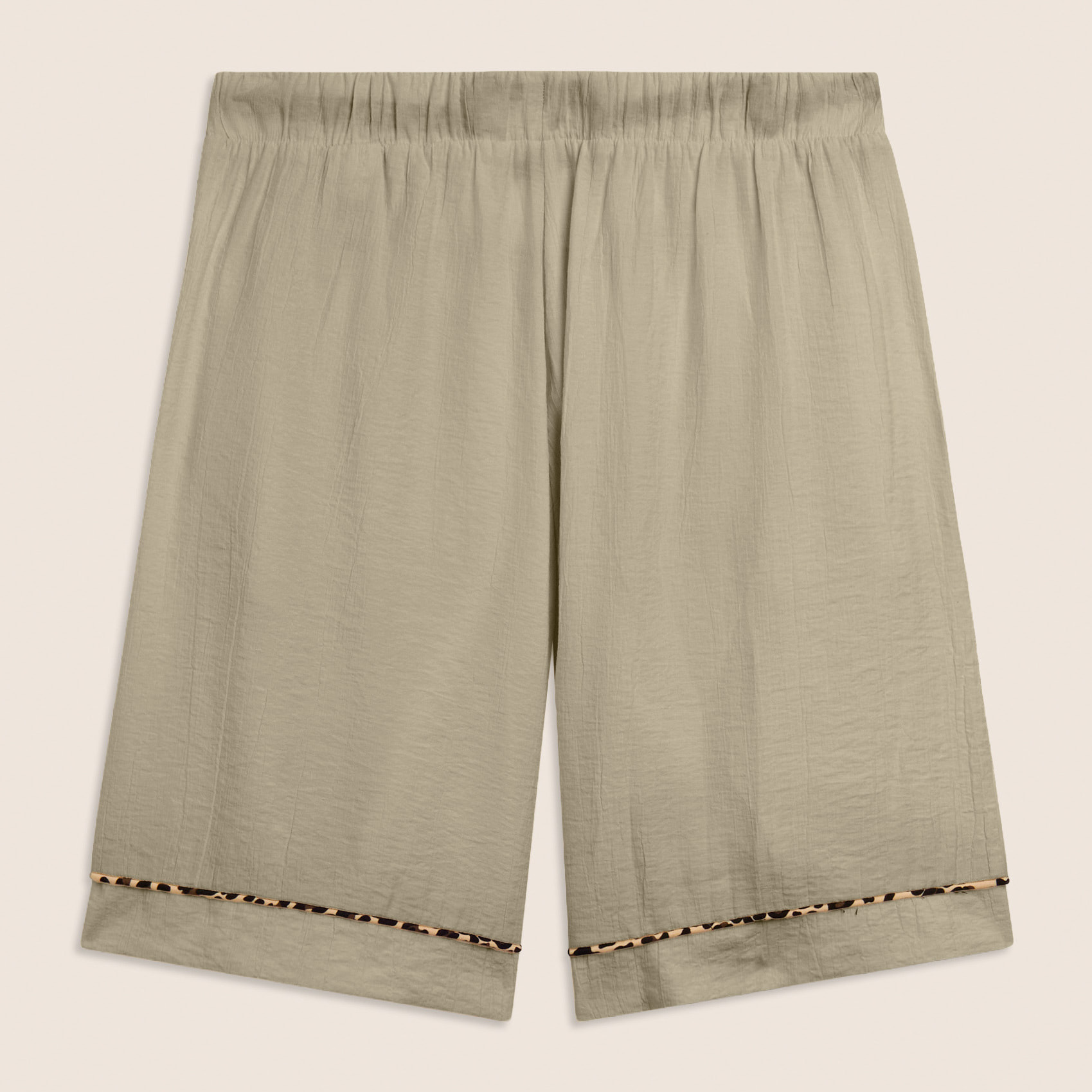Pantaloni corti wide leg in tessuto crinkle