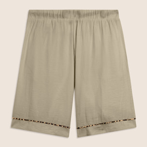 Pantaloni corti wide leg in tessuto crinkle