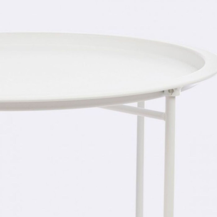 Set di 6 tavolini rotondi AUSTIN in acciaio bianco