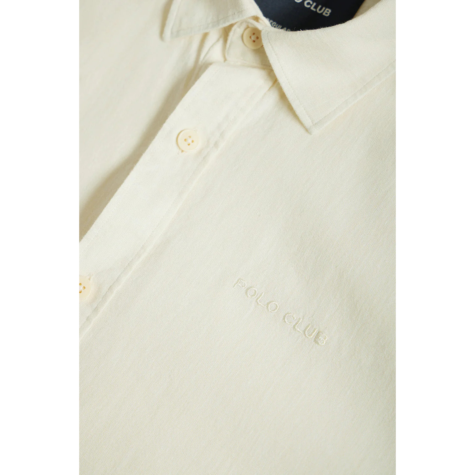 Camicia beige in lino e cotone con particolari Rigby Go