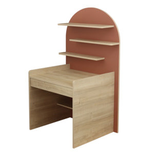 Commode à langer évolutive en bureau - décor bois chêne sépia forme arche