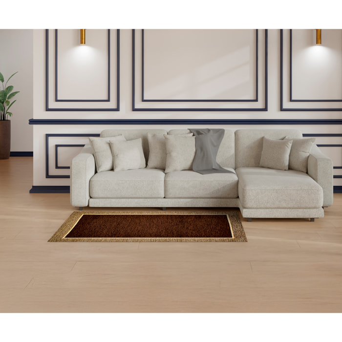 TAPPETO ARREDO ROMA MARRONE FONDENTE 175x280 CON FONDO ANTISCIVOLO