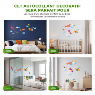 Stickers Muraux décoration adhésifs avions chambre enfant