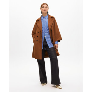 Cappotto oversize in camoscio