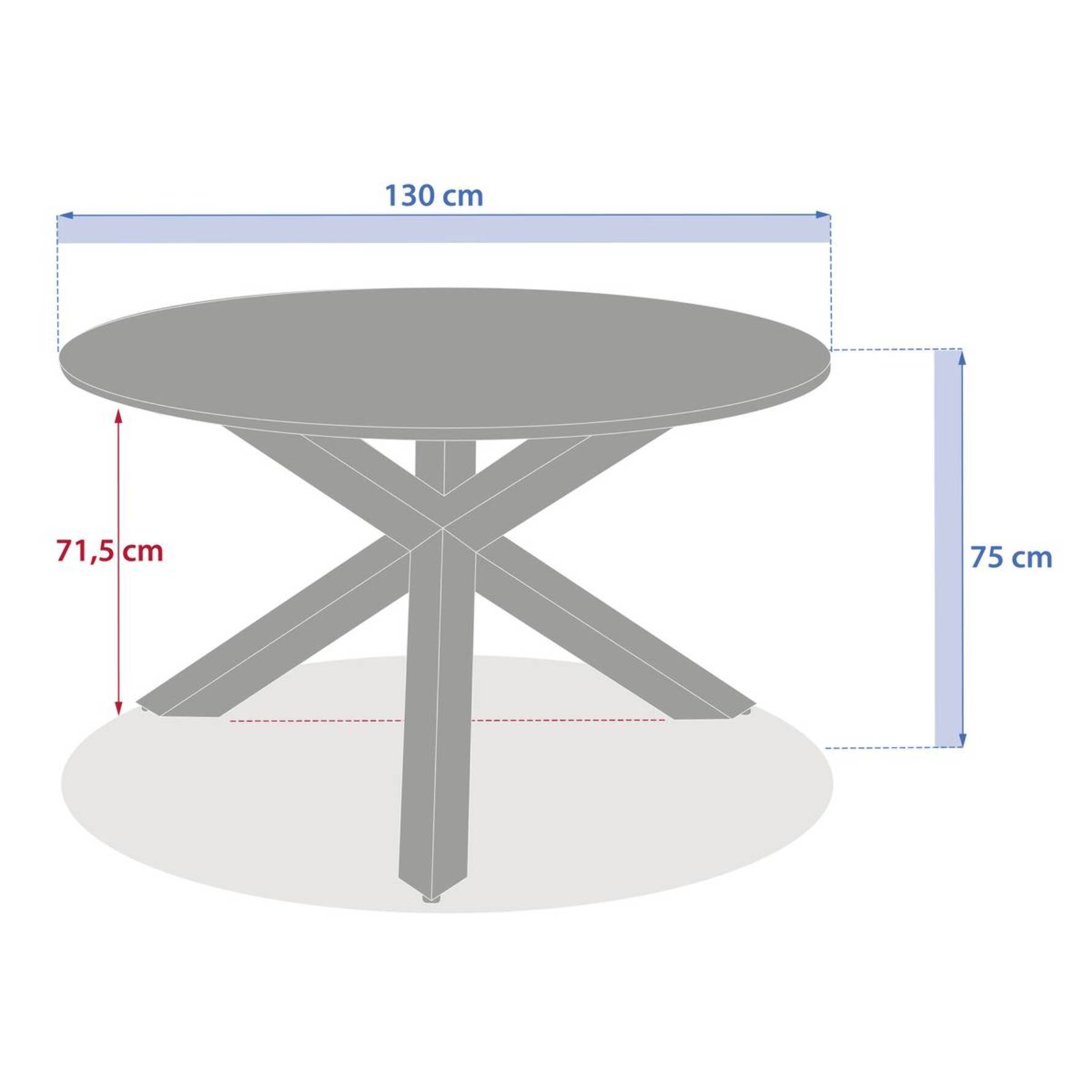 Table de jardin 6 places Oryon D130cm argile