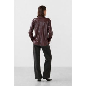 Kocca - Camicia da donna in ecopelle lucida a maniche lunghe Donna