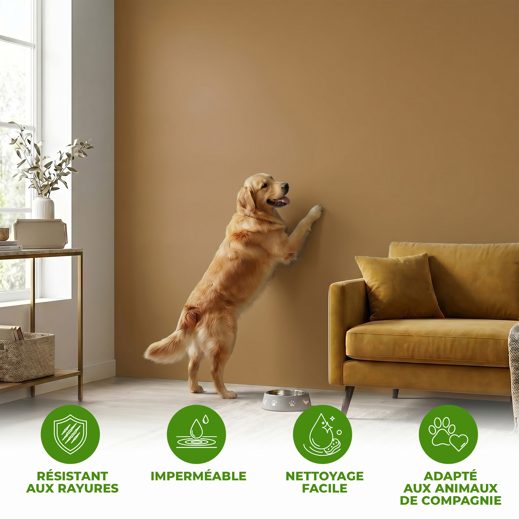 Rouleau adhésif décoratif Vinyle au Mètre - Cuivre - Sticker Lavable Imperméable Mur Cuisine Meubles